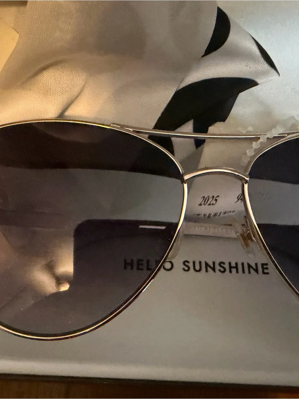 kate spade gold aviator sunglasses with gradient gray lenses